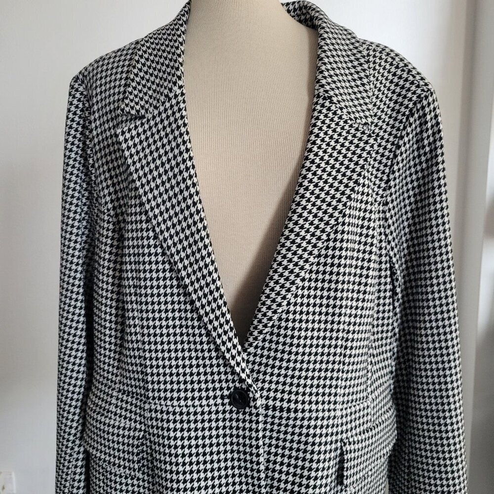 Glamour Z Lane Bryant Women's Black/White Houndstooth Jacket Blazer (Size: 24)